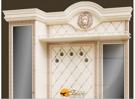 Прихожая Б11.5-9 (декор "ЛЕВ") Карамель/патина золото в Набережных Челнах