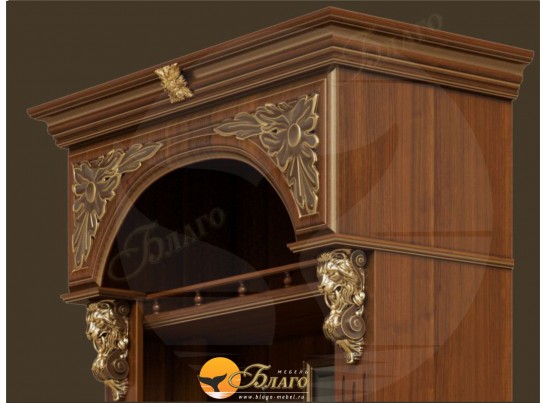 Прихожая Б11.8-1 с зеркалом Орех/патина золото в Набережных Челнах