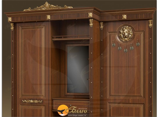 Прихожая-купе Б11.6-3 Орех/патина золото в Набережных Челнах