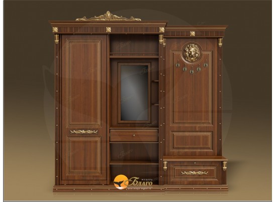 Прихожая-купе Б11.6-3 Орех/патина золото в Набережных Челнах