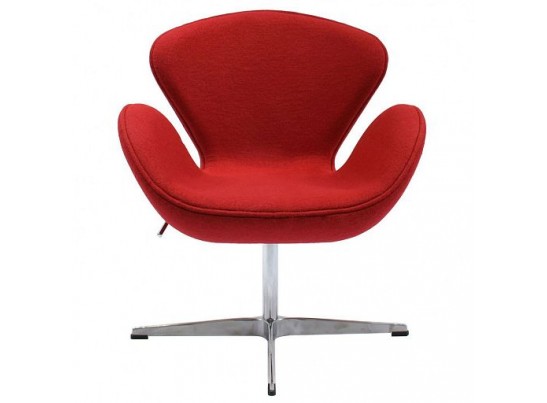 Кресло SWAN STYLE CHAIR красный кашемир Кресло SWAN STYLE CHAIR красный кашемир