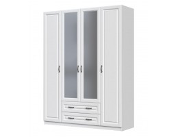 Кантри Шкаф распашной ШР-4 - белая, с 2-мя зеркалами