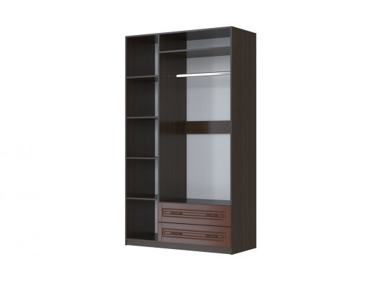 Кантри Шкаф распашной ШР-3 -орех лак - 1 зеркало в Набережных Челнах