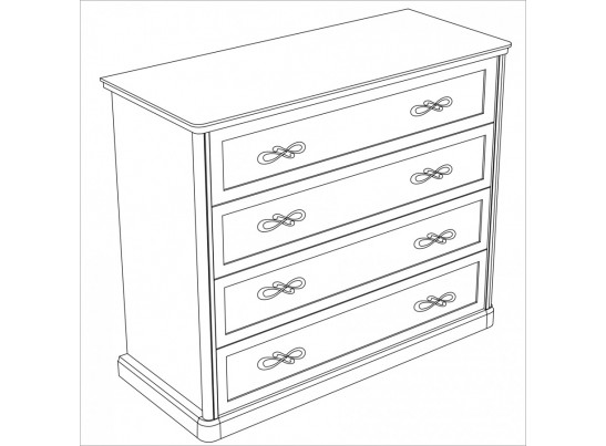 Комод широкий Мишель, белый