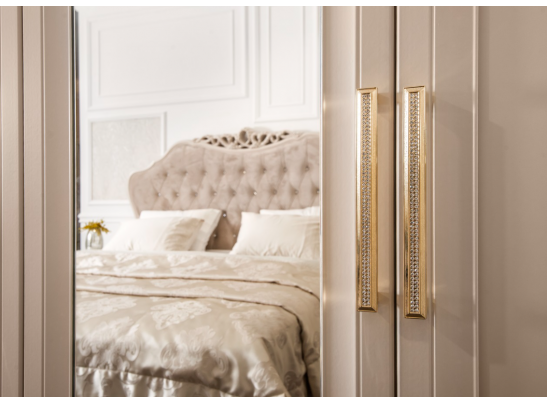 Шкаф МОККО 5-ств с зеркалом бежевый