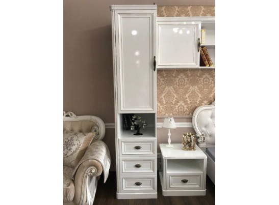 Шкаф детский НАТАЛИ 1-ств, белый глянец