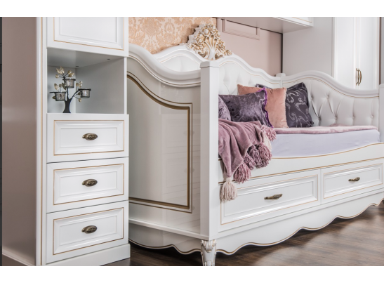 Диван кровать НАТАЛИ, белый глянец