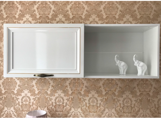 Полка навесная НАТАЛИ, белый глянец