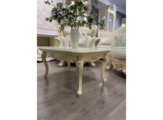 Стол журнальный прямоугольный Мона Лиза (крем глянец)