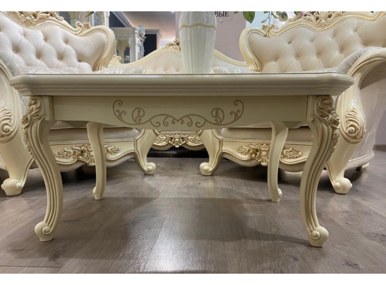 Стол журнальный прямоугольный Мона Лиза (крем глянец)