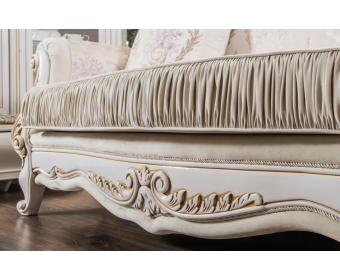 Комплект мягкой мебели Алсу 3+1 с раскладным механизмом, декор белый глянец