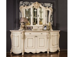 Комод с зеркалом Джоконда, крем глянец