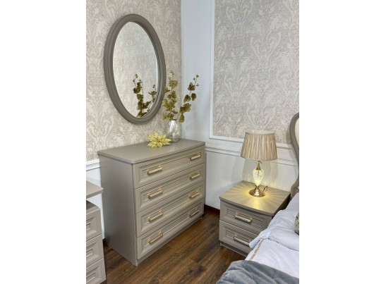 Зеркало МОККО ППУ для комода, серый камень