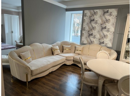 Диван Лара угловой 3-У-2, бежевый золото в Набережных Челнах