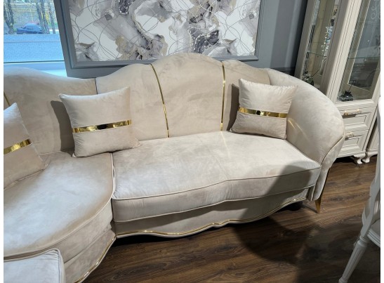 Диван Лара угловой 3-У-2, бежевый золото в Набережных Челнах