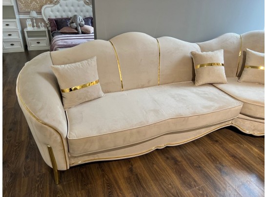 Диван Лара угловой 3-У-2, бежевый золото в Набережных Челнах