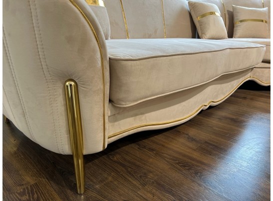 Диван Лара угловой 3-У-2, бежевый золото в Набережных Челнах