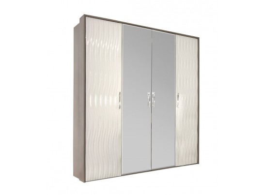 Шкаф GRAVITA 4-х ств зеркалами, Белый глянец в Набережных Челнах
