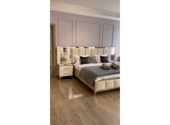 Спальня "Gravita" 4-х ств. шкаф с зеркалами, Белый глянец в Набережных Челнах