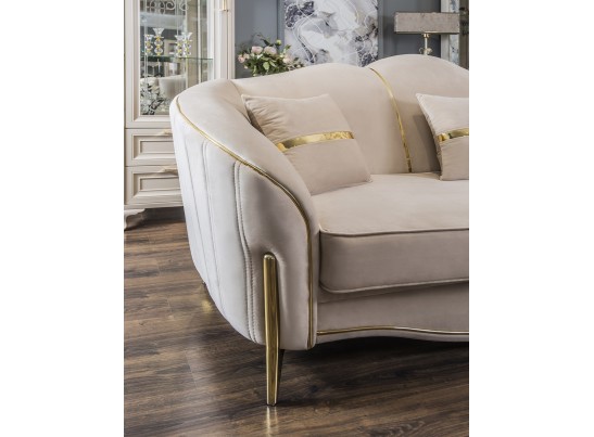 Раскладной Диван Лара 2х местный, бежевый золото в Набережных Челнах