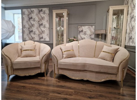 Раскладной Диван Лара 2х местный, бежевый золото в Набережных Челнах