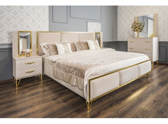 Кровать LARA 160X200см, бежевый глянец в Набережных Челнах