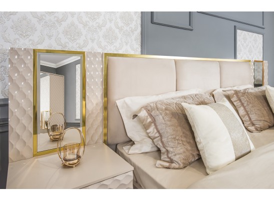 Кровать LARA 160X200см, бежевый глянец в Набережных Челнах