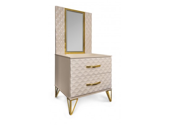 Зеркало LARA для прикроватной тумбы, бежевый глянец в Набережных Челнах