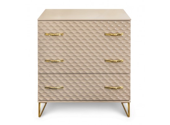 Комод LARA 3 ящика, бежевый глянец в Набережных Челнах