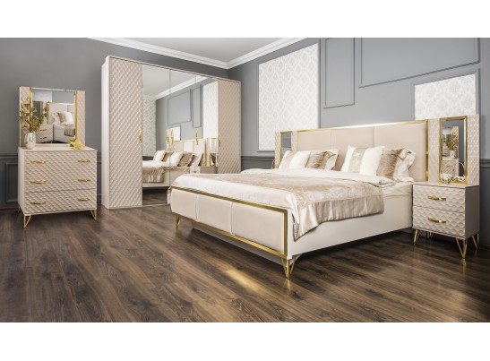 Комод LARA 3 ящика, бежевый глянец в Набережных Челнах