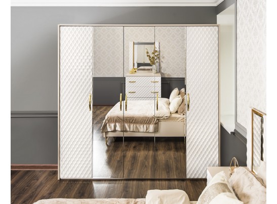 Шкаф LARA 5-дверный, белый глянец в Набережных Челнах