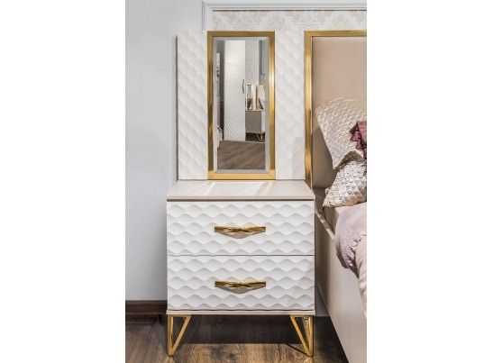 Зеркало LARA для прикроватной тумбы, белый глянец в Набережных Челнах