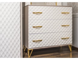 Комод LARA 3 ящика, белый глянец