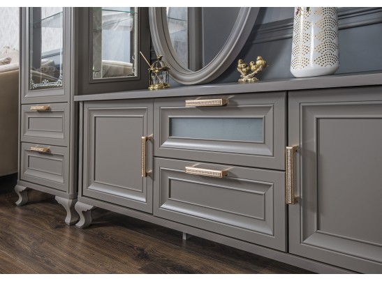 Тумба ТВ МОККО, серый камень в Набережных Челнах