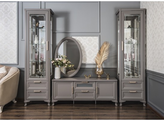 Тумба ТВ МОККО, серый камень в Набережных Челнах