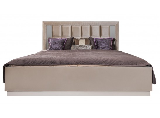 Кровать 1600 с мягким изголовьем ЗАМИРА, бежевый в Набережных Челнах