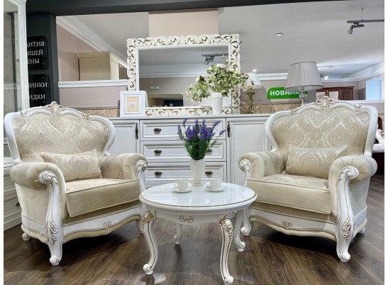 Комплект мягкой мебели Натали, белый глянец в Набережных Челнах