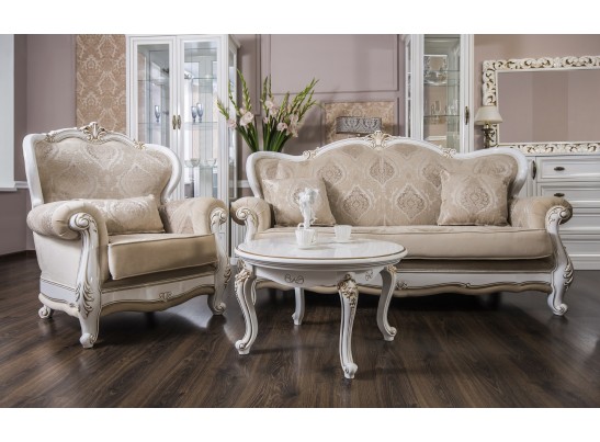 Комплект мягкой мебели Натали, белый глянец в Набережных Челнах