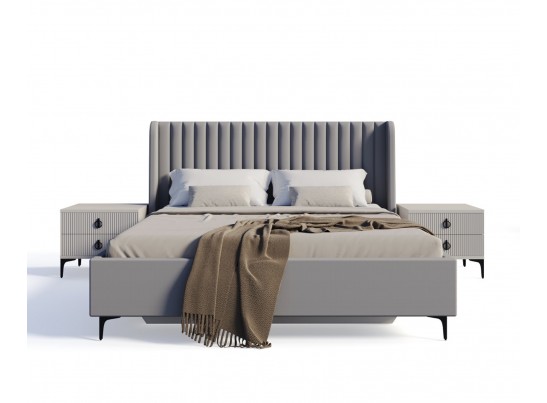 Кровать Стелла 180x200 см светло серый камень