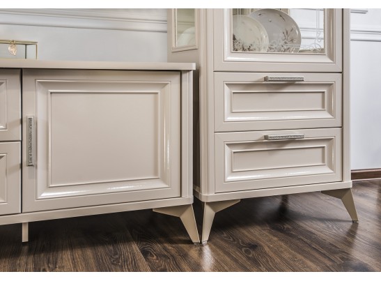 Гостиная Нонна 1+тв+1 бежевый глянец в Набережных Челнах