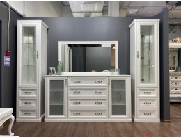 Гостиная Мишель 1+комод+зеркало+1 белый матовый