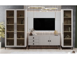 Гостиная Стелла 1+тв+2 светло серый камень