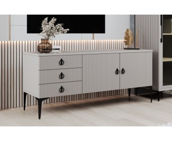 Гостиная Стелла 1+тв+2 светло серый камень