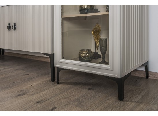 Витрина Стелла 1-ств светло серый камень