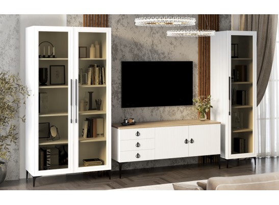 Гостиная Стелла 1+тв+2 белый