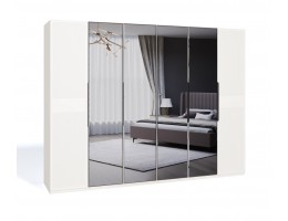 Шкаф Стелла 6-створчатый с зеркалом белый