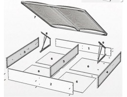 Ящик с подъемным механизмом Жаклин 180x200 см бежевый