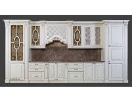 Кухня Афина 25 (4,7 м) крем/фиолетовая патина