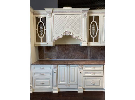 Кухня Афина 25 (4,7 м) крем/фиолетовая патина