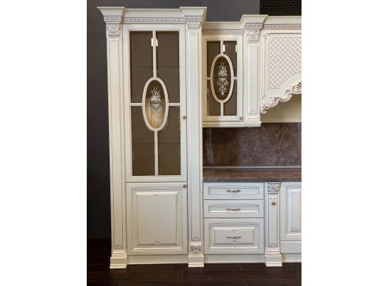 Кухня Афина 25 (4,7 м) крем/фиолетовая патина